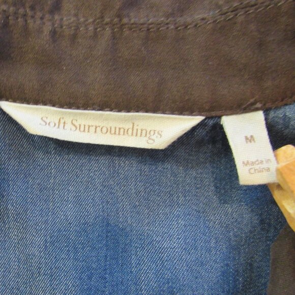 Soft Surroundings Icons Urbina Denim Dress Coat Size Medium - Picture 4 of 16